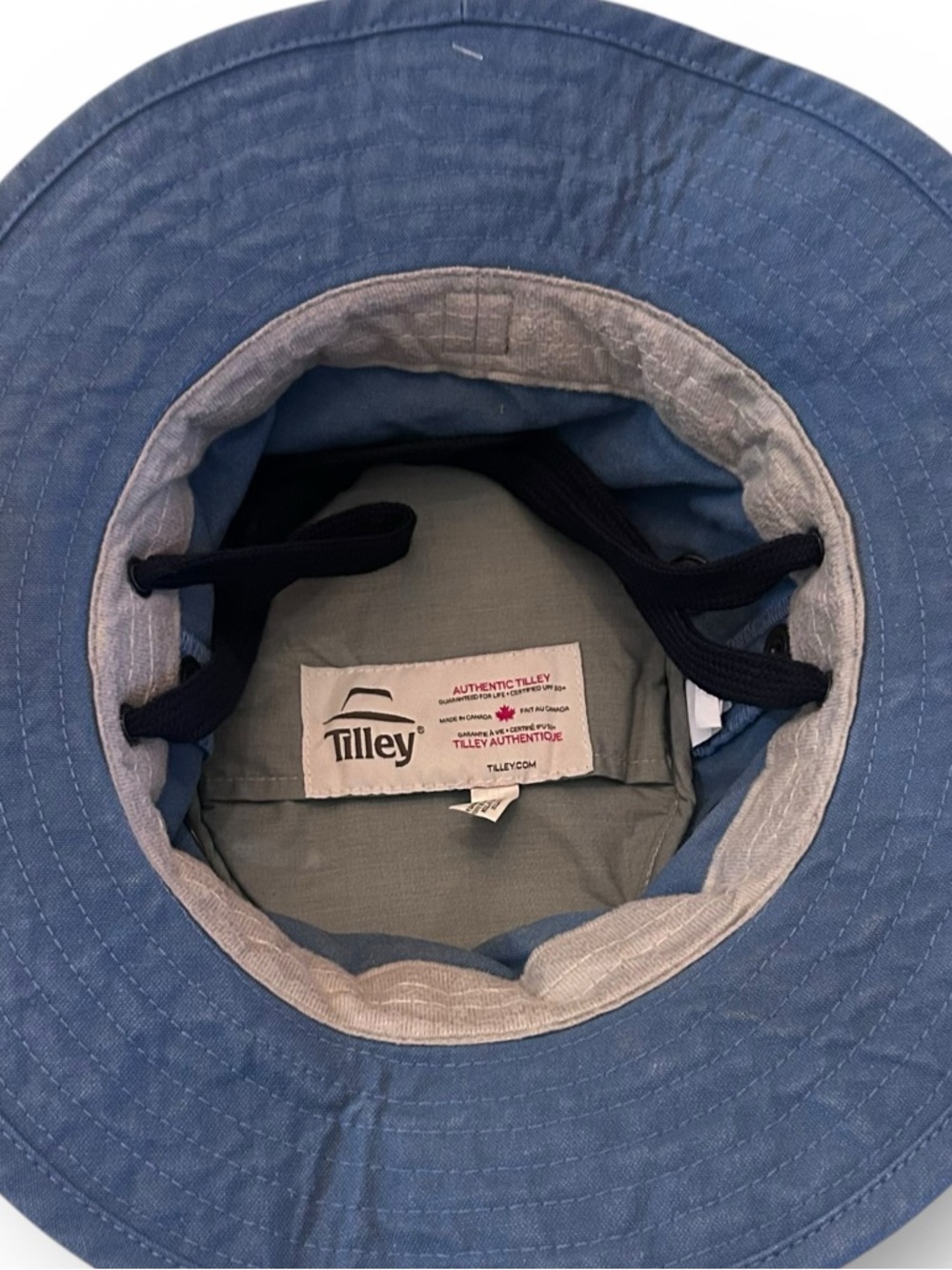 Tilley T3 Wanderer Denim Blue Hat with Chin Strap 4 Sizes to Choose From - Picture 5 of 7